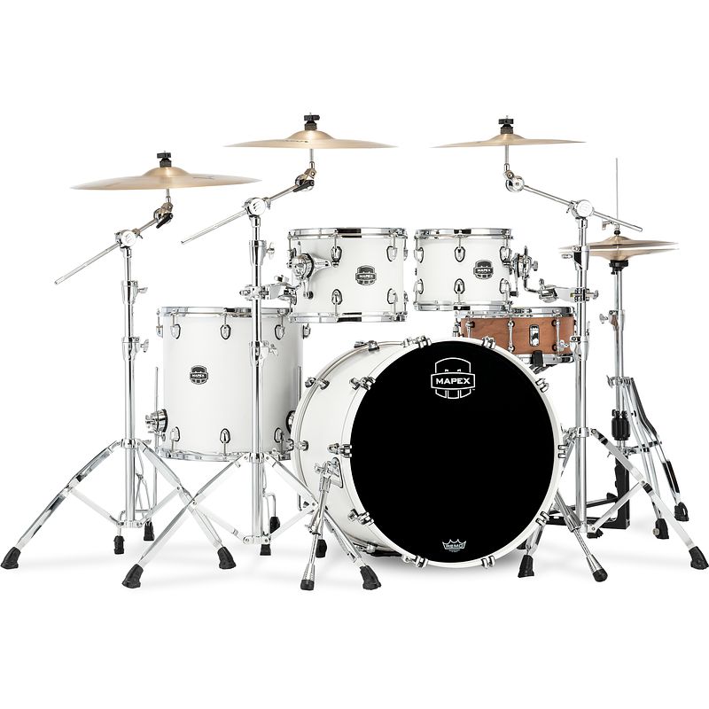 Foto van Mapex saturn sr529xrm satin white 4-delige rock shellset