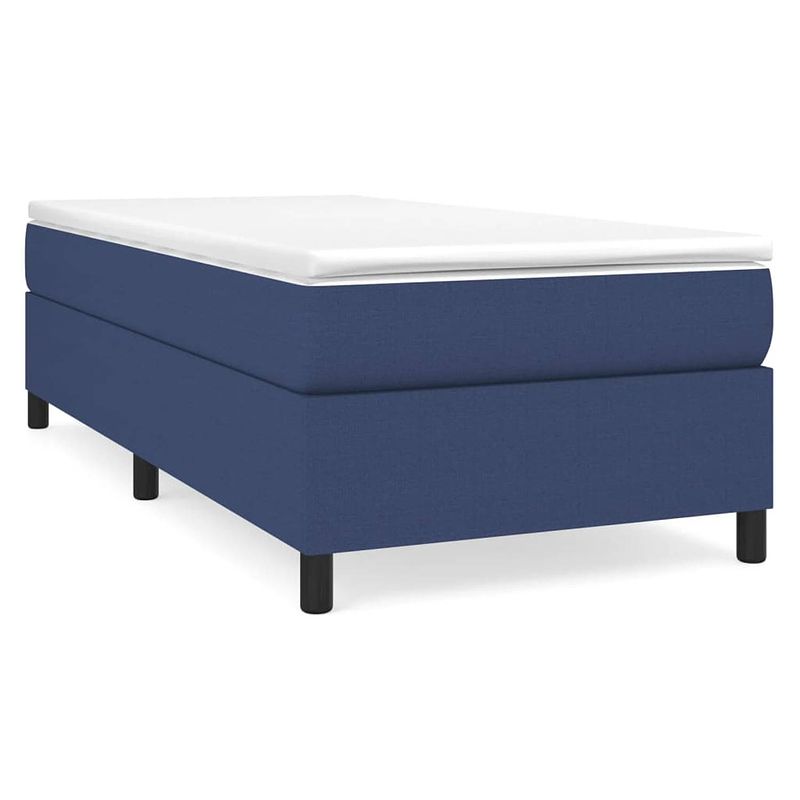 Foto van The living store boxspringframe - blauw - 193 x 90 x 35 cm - stof - multiplex - the living store