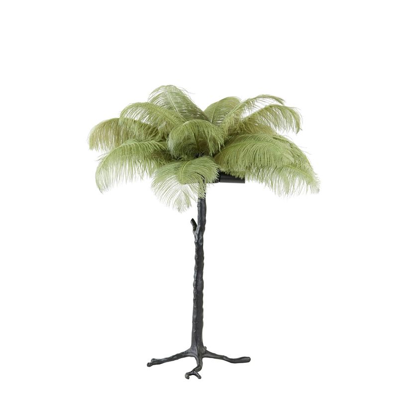 Foto van Light & living - tafellamp feather - 65x65x68cm - groen