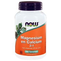 Foto van Now magnesium & calcium 2:1 tabletten