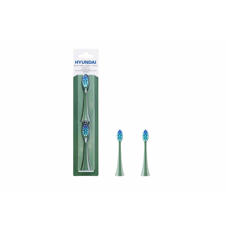 Foto van Hyundai electronics - elektrische tandenborstel - opzetborstel - groen - 2 stuks