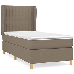 Foto van The living store bed taupe 203x93x118/128 cm - pocketvering - middelhard