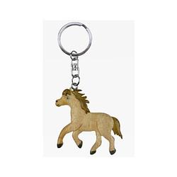 Foto van Houten sleutelhanger paard/veulen speelgoed - sleutelhangers