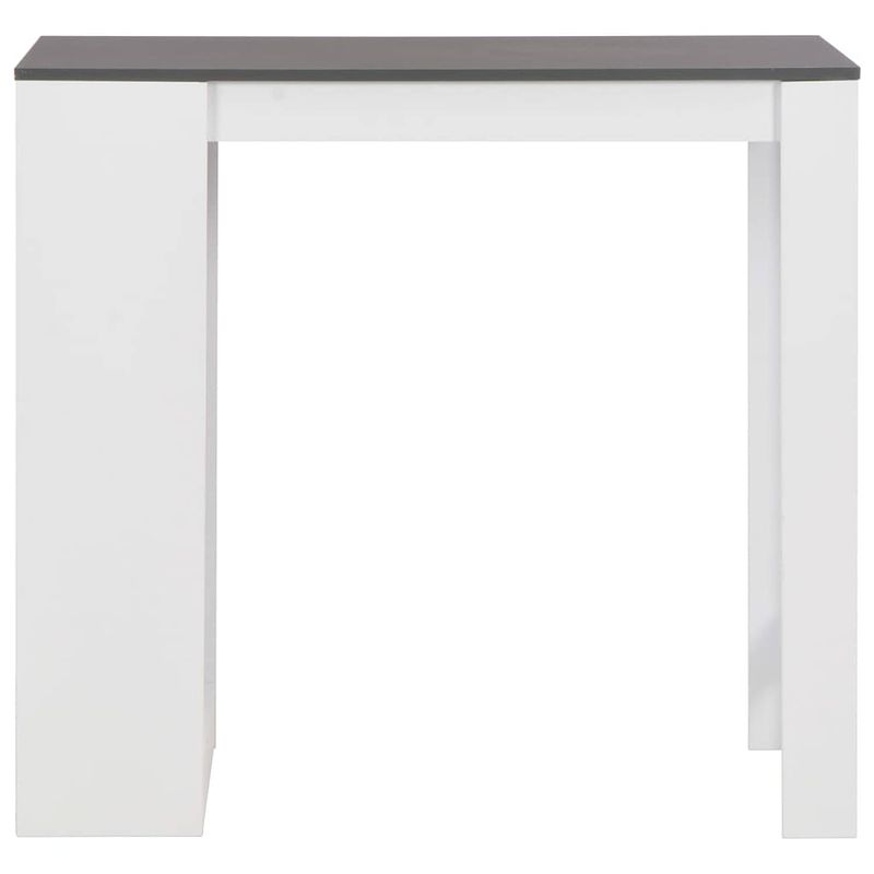 Foto van The living store bartafel urban - wit met grijs - 110 x 50 x 103 cm - met 3 schappen