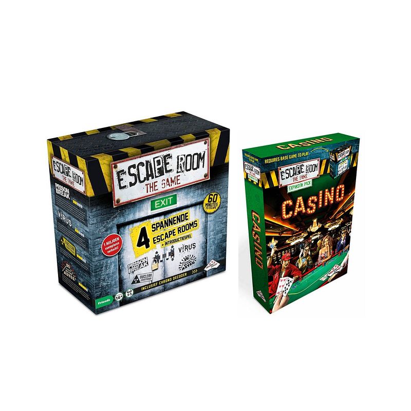 Foto van Spellenbundel - escape room - 2 stuks - the game basisspel & uitbreiding casino