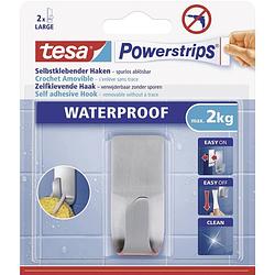 Foto van 1x tesa rvs haak waterproof powerstrips klusbenodigdheden - handdoekhaakjes
