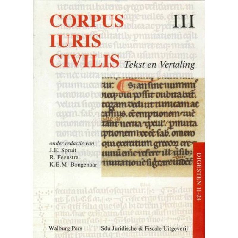 Foto van Corpus iuris civilis / iii digesten 11-24