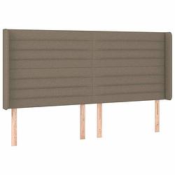 Foto van Vidaxl hoofdbord met randen 163x16x118/128 cm stof taupe