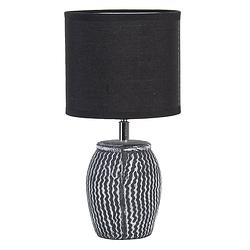 Foto van Haes deco - tafellamp - modern chic - stijlvolle lamp, ø 15x26 cm - grijs/wit - bureaulamp, sfeerlamp, nachtlampje