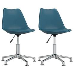 Foto van Vidaxl eetkamerstoelen 2 st draaibaar kunstleer turquoise