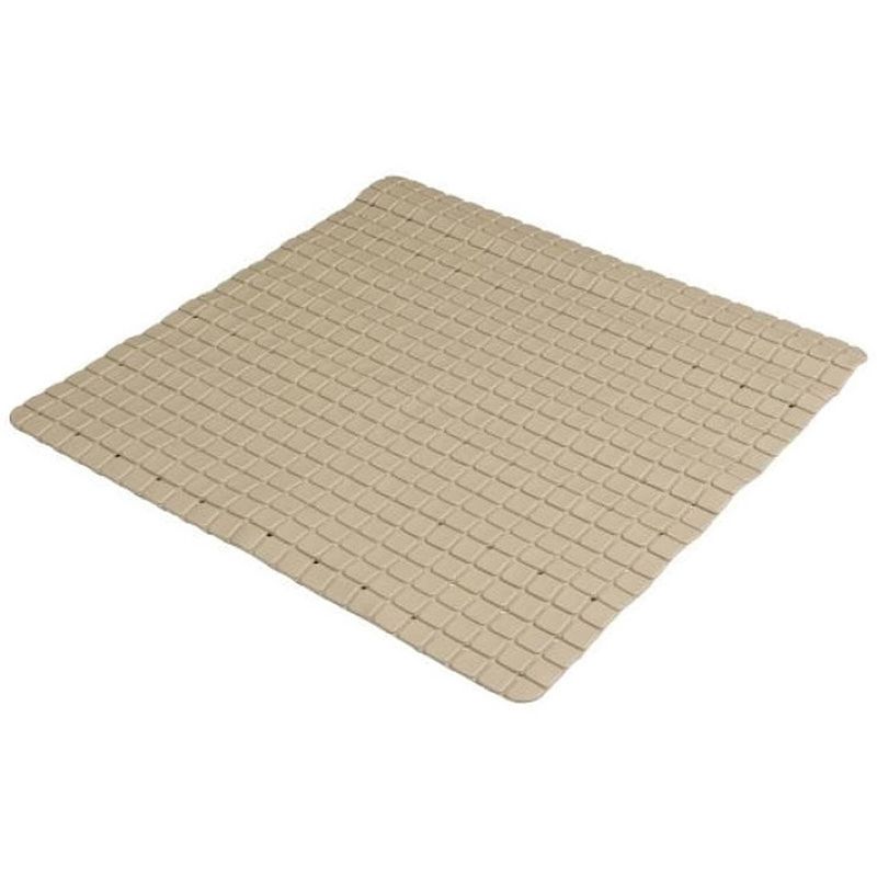 Foto van Urban living badkamer/douche anti slip mat - rubber - voor op de vloer - beige - 55 x 55 cm - badmatjes