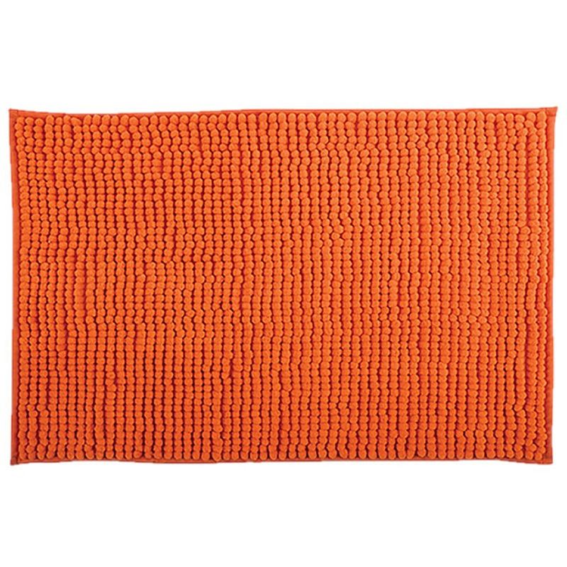 Foto van Msv badkamerkleed/badmat tapijtje voor op de vloer - oranje - 50 x 80 cm - microvezel - badmatjes