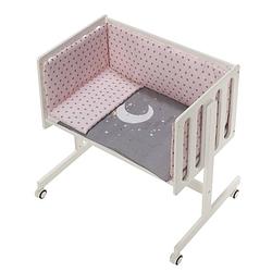 Foto van Interbaby babywieg/co-sleeper maan 90 x 55 cm hout roze/wit