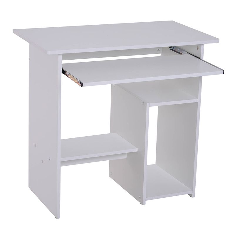 Foto van Compact bureau - schrijftafel - computerbureau - bureautafel - 80 x 45 x 75 cm - wit