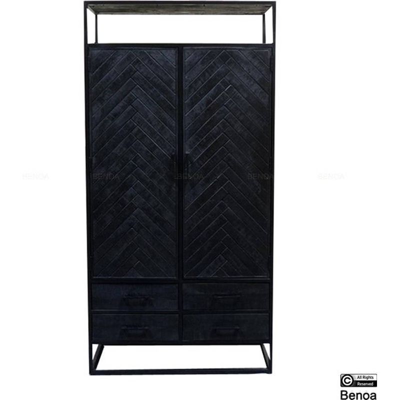 Foto van Benoa jax 2 door 4 drawer cabinet black 100 cm