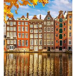 Foto van Dimex houses in amsterdam vlies fotobehang 225x250cm 3-banen