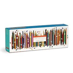 Foto van Frank lloyd wright colored pencils shaped 1000 piece panoramic puzzle - puzzel;puzzel (9780735370456)