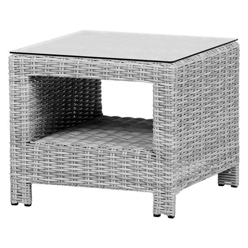 Foto van Vinor sidetable, met glasplaat, zand.