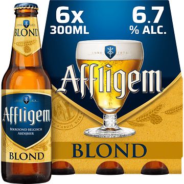 Foto van 2e halve prijs | affligem blond bier fles 6 x 30cl aanbieding bij jumbo