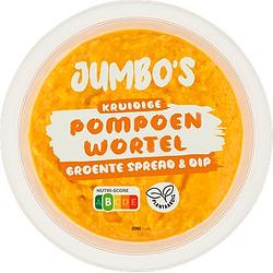 Foto van Jumbo'ss kruidige pompoen wortel groente spread & dip 150 g