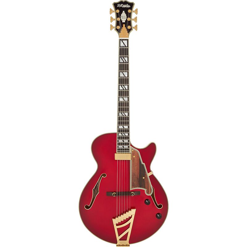 Foto van D'sangelico excel ss soho dark cherry burst semi-akoestische gitaar met gigbag