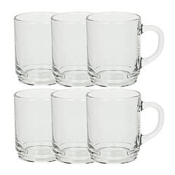 Foto van Set van 6x stuks theeglazen 250 ml van glas stabelbaar - koffie- en theeglazen