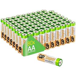 Foto van Gp batteries super aa batterij (penlite) alkaline 1.5 v 80 stuk(s)