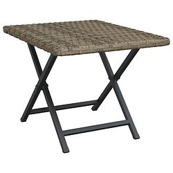 Foto van Vidaxl tafel inklapbaar 45x35x32 cm poly rattan grijs