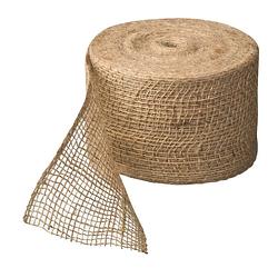 Foto van Juteband naturel 10 cm x 25 meter hobby/knutselmateriaal - touwen