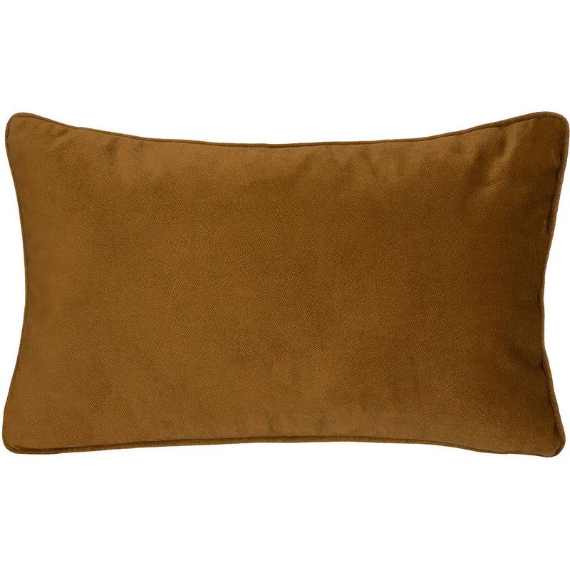 Foto van Bank/sierkussens huiskamer sophia - 30 x 50 cm - goud/bruin - polyester - met rits - sierkussens