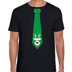 Foto van Stropdas kerst t-shirt rendier zwart voor heren 2xl - kerst t-shirts