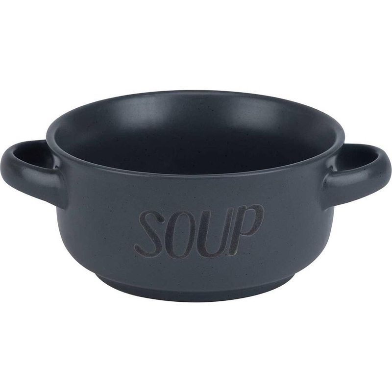 Foto van Cosy&trendy soepkom 'ssoup's - 46 cl - antraciet - set-4