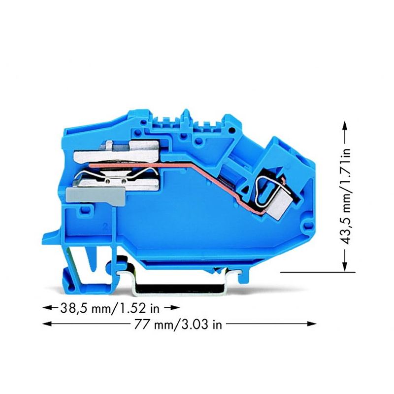 Foto van Wago 781-613 scheidingsklem 6 mm spanveer toewijzing: n blauw 50 stuk(s)