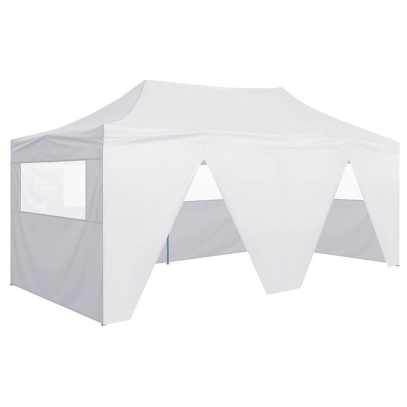 Foto van Vidaxl partytent met 4 zijwanden inklapbaar 3x6 m staal wit