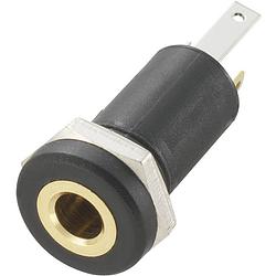 Foto van Tru components 718574 jackplug 3.5 mm bus, inbouw verticaal aantal polen: 3 stereo zwart 1 stuk(s)