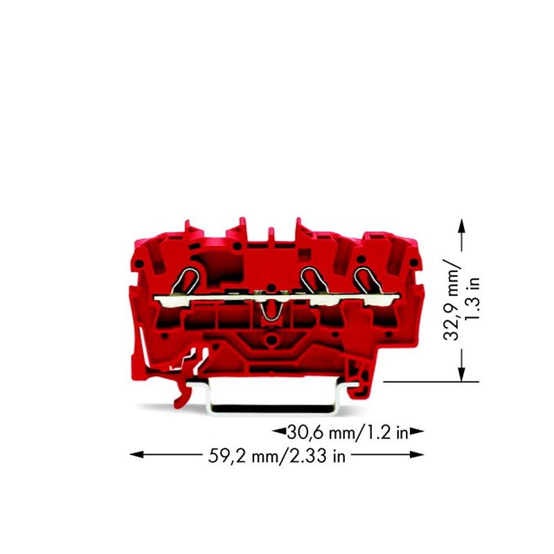 Foto van Wago 2002-1303 doorgangsklem 5.20 mm spanveer rood 100 stuk(s)