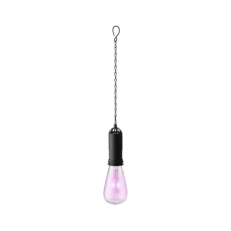 Foto van Roze solar tuinverlichting hanglamp kunststof 20 cm - buitenverlichting