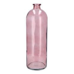 Foto van Dk design bloemenvaas fles model - helder gekleurd glas - zacht roze - d14 x h41 cm - vazen