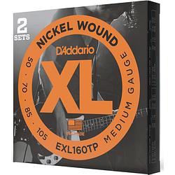 Foto van D'saddario exl160tp nickel wound medium 50-105 snaren voor elektrische bas (2 sets)