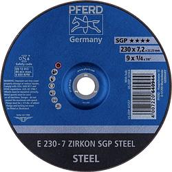 Foto van Pferd 62223737 e 230-7 zirkon sgp steel afbraamschijf gebogen 230 mm 22.23 mm 10 stuk(s)