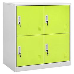 Foto van Vidaxl lockerkast 90x45x92,5 cm staal lichtgrijs en groen