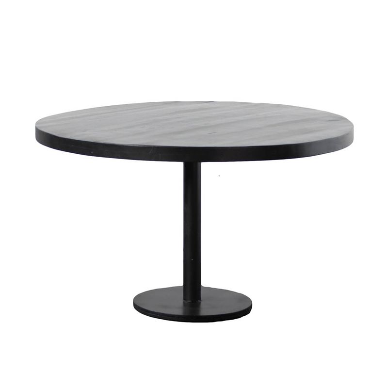 Foto van Giga meubel eettafel rond zwart - mangohout - 130x130x78cm - dinand