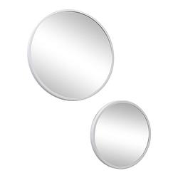 Foto van Loft42 mirror spiegels rond wit set van 2 - metaal - ø45 & ø35