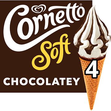 Foto van Cornetto softijs chocolatey 4 x 140ml bij jumbo