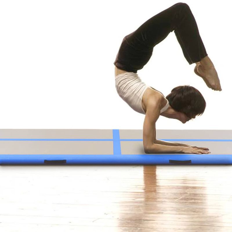 Foto van Infiori gymnastiekmat met pomp opblaasbaar 300x100x10 cm pvc blauw