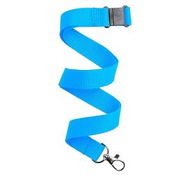 Foto van 30x keycord/lanyard licht blauw met sleutelhanger 50 cm - keycords