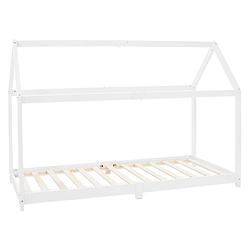 Foto van Kinderbed met dak en lattenbodem 90x200 cm white pine ml design