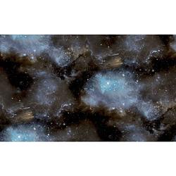 Foto van Good vibes behang galaxy with stars blauw en zwart