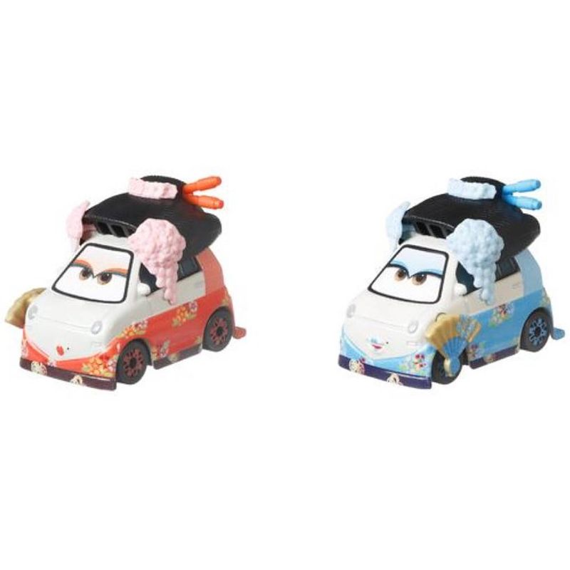 Foto van Disney auto's cars 3 okuni & shigeko 5 cm die-cast rood/blauw