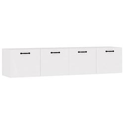 Foto van The living store wandkast - hoogglans wit - 60 x 36.5 x 35 cm - bewerkt hout